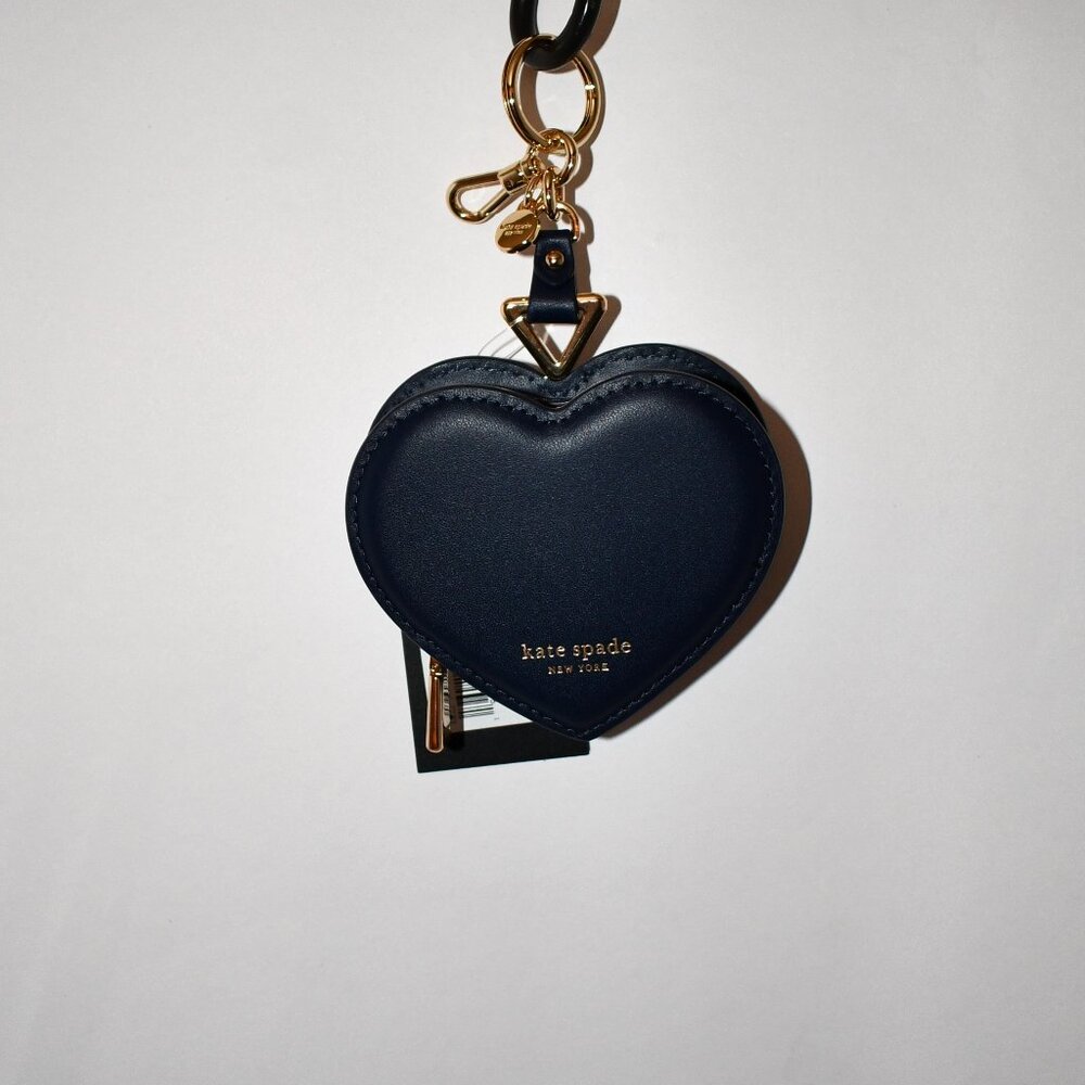 kate spade Liv Heart Coin Purse in Parisian Navy #KK753 NWT